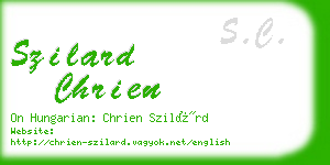 szilard chrien business card